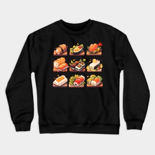 Cute Sushi Anime Food Pixel Art Crewneck Sweatshirt